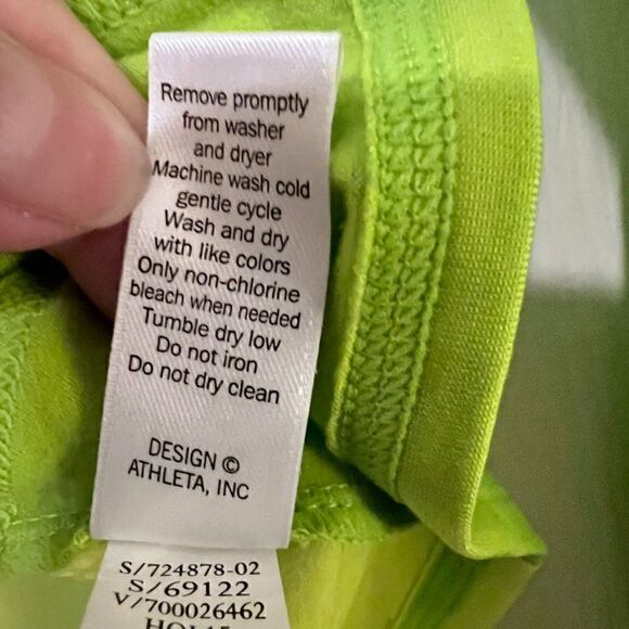 Athleta Lime Green Half Zip Long Sleeve Athletic Top Size Small - Picture 9 of 10